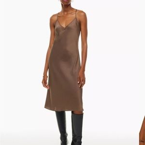 aritzia only slip dress cocoa bean